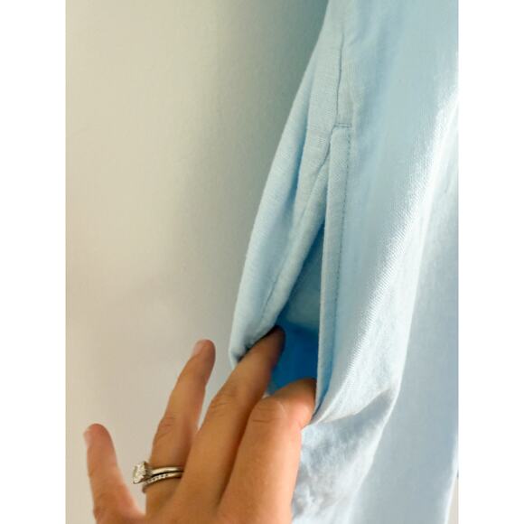 J.Crew Factory | NWT Linen-blend belted mini shirtdress in Light blue | Sz M - Picture 12 of 12